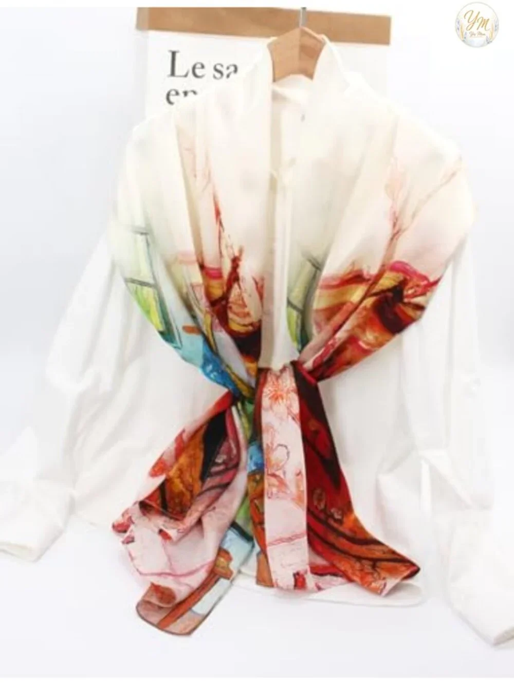 100% Silk Long Scarf Women Large Oblong Shawls Gift Wrapped Luxury
